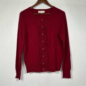 Jones New York Sport Burgundy Cardigan